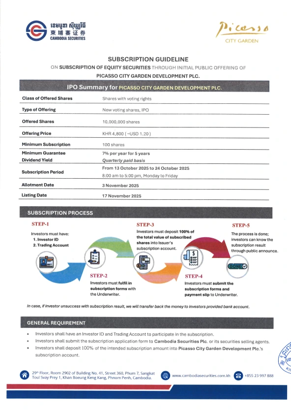 Guideline on Subscription of Equity Securities through Initial Public Offering — Set 1 — English language