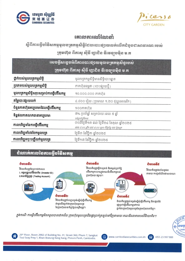 Guideline on Subscription of Equity Securities through Initial Public Offering — Set 1 — Khmer language